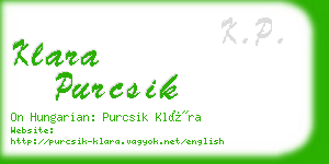 klara purcsik business card